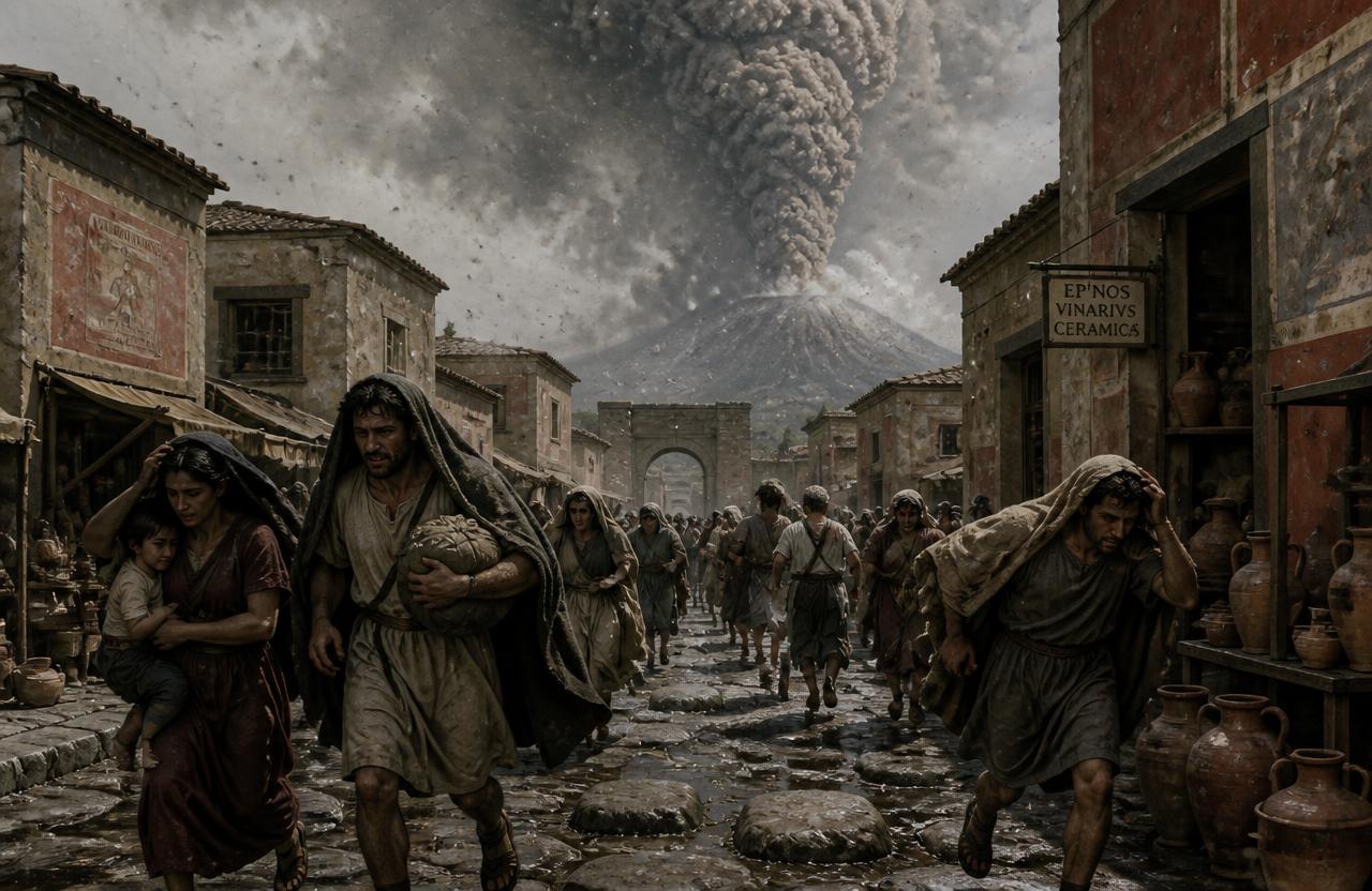 A cinza sobre Pompeia